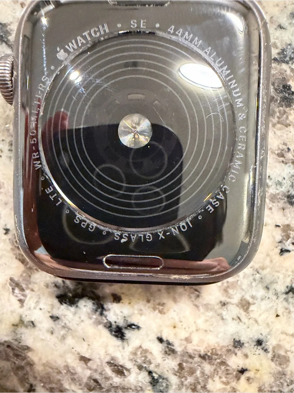 Apple Watch 44mm aluminum & ceramic with Black Sport Bands and Charger